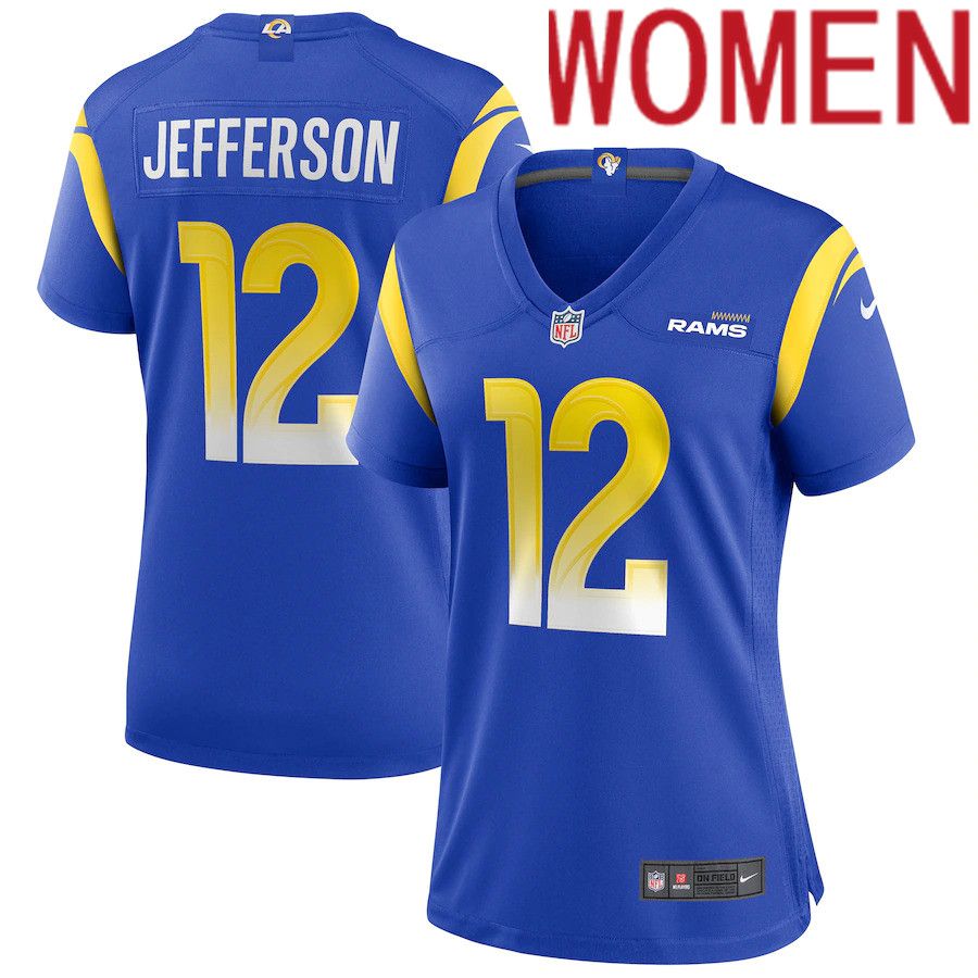 Women Los Angeles Rams #12 Van Jefferson Nike Royal Game NFL Jersey->women nfl jersey->Women Jersey